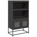 vidaXL Highboard Black 68x39x123 cm Oceľ – Obrázok 2
