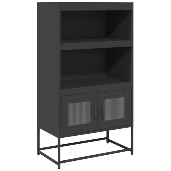 vidaXL Highboard Black 68x39x123 cm Oceľ – Obrázok 2