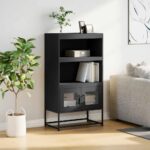 vidaXL Highboard Black 68x39x123 cm Oceľ – Obrázok 4