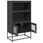 vidaXL Highboard Black 68x39x123 cm Oceľ – Obrázok 6