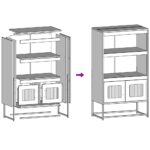 vidaXL Highboard Black 68x39x123 cm Oceľ – Obrázok 11