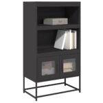 vidaXL Highboard Black 68x39x123 cm Oceľ