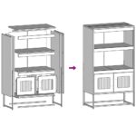 vidaXL Highboard Antracit 68x39x123 cm Oceľ – Obrázok 11