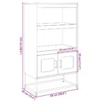 vidaXL Highboard horčicová žltá 68x39x123 cm Oceľ – Obrázok 12