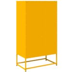 vidaXL Highboard horčicová žltá 68x39x123 cm Oceľ – Obrázok 7
