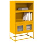 vidaXL Highboard horčicová žltá 68x39x123 cm Oceľ