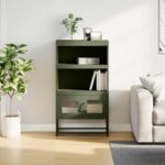 vidaXL Highboard Olive Green 68x39x123 cm Oceľ – Obrázok 3