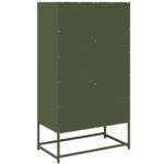 vidaXL Highboard Olive Green 68x39x123 cm Oceľ – Obrázok 8