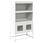 vidaXL Highboard White 68x39x123 cm Oceľ – Obrázok 2