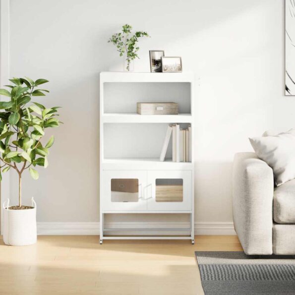 vidaXL Highboard White 68x39x123 cm Oceľ – Obrázok 3