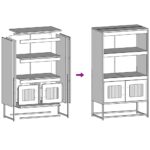 vidaXL Highboard White 68x39x123 cm Oceľ – Obrázok 11