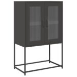vidaXL Highboard Black 68x39x107 cm Oceľ – Obrázok 2