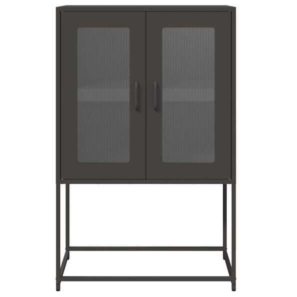vidaXL Highboard Black 68x39x107 cm Oceľ – Obrázok 5
