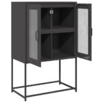 vidaXL Highboard Black 68x39x107 cm Oceľ – Obrázok 6