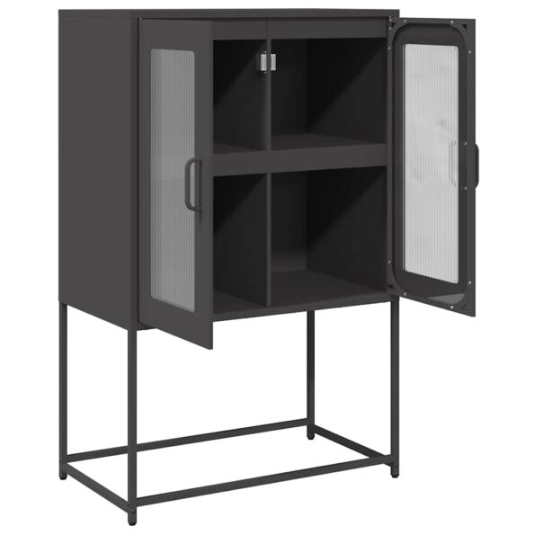vidaXL Highboard Black 68x39x107 cm Oceľ – Obrázok 6