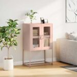 vidaXL Highboard Pink 68x39x107 cm Oceľ – Obrázok 3