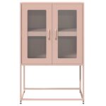 vidaXL Highboard Pink 68x39x107 cm Oceľ – Obrázok 5
