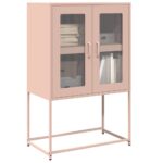 vidaXL Highboard Pink 68x39x107 cm Oceľ
