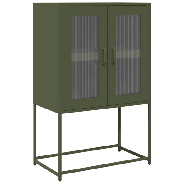vidaXL Highboard Olive Green 68x39x107 cm Oceľ – Obrázok 2
