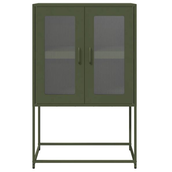 vidaXL Highboard Olive Green 68x39x107 cm Oceľ – Obrázok 5