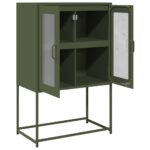 vidaXL Highboard Olive Green 68x39x107 cm Oceľ – Obrázok 6