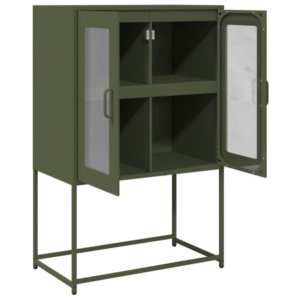 vidaXL Highboard Olive Green 68x39x107 cm Oceľ – Obrázok 6