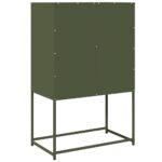 vidaXL Highboard Olive Green 68x39x107 cm Oceľ – Obrázok 8