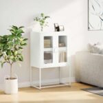 vidaXL Highboard White 68x39x107 cm Oceľ – Obrázok 3