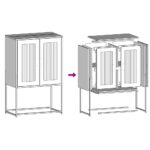 vidaXL Highboard White 68x39x107 cm Oceľ – Obrázok 11