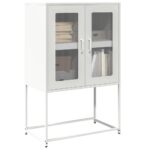 vidaXL Highboard White 68x39x107 cm Oceľ