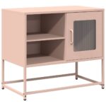 vidaXL TV skrinka ružová 68x39x60,5 cm oceľ – Obrázok 2