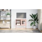 vidaXL TV skrinka ružová 68x39x60,5 cm oceľ – Obrázok 3