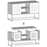vidaXL TV skrinka ružová 68x39x60,5 cm oceľ – Obrázok 12