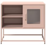 vidaXL TV skrinka ružová 68x39x60,5 cm oceľ – Obrázok 5