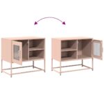 vidaXL TV skrinka ružová 68x39x60,5 cm oceľ – Obrázok 10