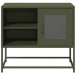 vidaXL TV skrinka olivovozelená 68x39x60,5 cm oceľ – Obrázok 5