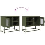 vidaXL TV skrinka olivovozelená 68x39x60,5 cm oceľ – Obrázok 10