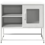vidaXL TV skrinka biela 68x39x60,5 cm oceľ – Obrázok 5