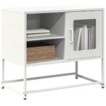 vidaXL TV skrinka biela 68x39x60,5 cm oceľ