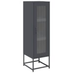 vidaXL Highboard Antracit 36x39x123 cm Oceľ valcovaná za studena – Obrázok 2