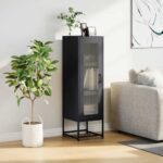 vidaXL Highboard Antracit 36x39x123 cm Oceľ valcovaná za studena – Obrázok 3