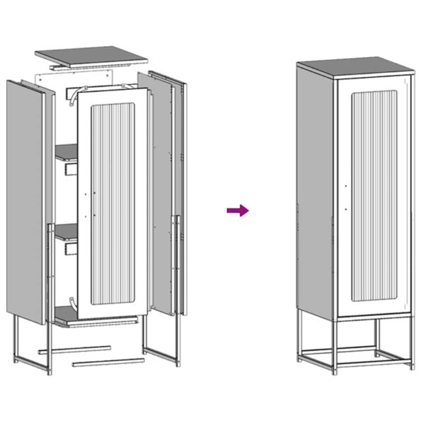 vidaXL Highboard Antracit 36x39x123 cm Oceľ valcovaná za studena – Obrázok 12
