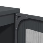 vidaXL Highboard Antracit 36x39x123 cm Oceľ valcovaná za studena – Obrázok 11