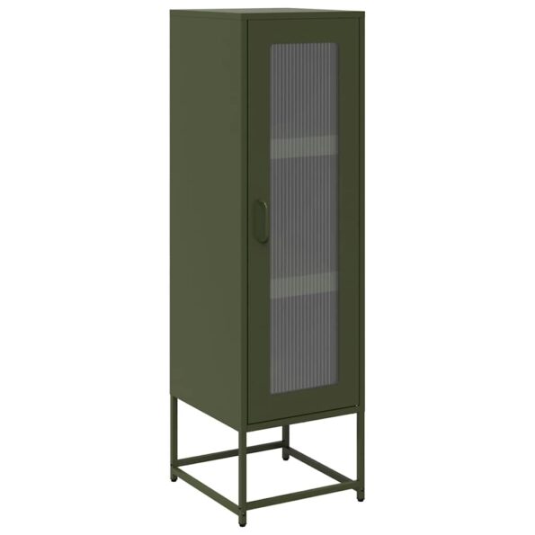 vidaXL Highboard Olive Green 36x39x123 cm Oceľ valcovaná za studena – Obrázok 2