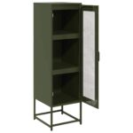 vidaXL Highboard Olive Green 36x39x123 cm Oceľ valcovaná za studena – Obrázok 7