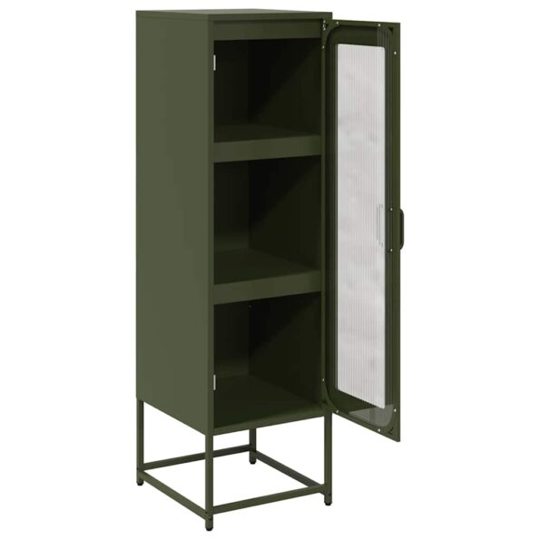 vidaXL Highboard Olive Green 36x39x123 cm Oceľ valcovaná za studena – Obrázok 7