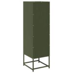 vidaXL Highboard Olive Green 36x39x123 cm Oceľ valcovaná za studena – Obrázok 8