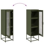 vidaXL Highboard Olive Green 36x39x123 cm Oceľ valcovaná za studena – Obrázok 10