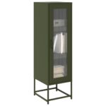 vidaXL Highboard Olive Green 36x39x123 cm Oceľ valcovaná za studena