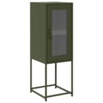 VidaXL Príborník Olive Green 36x39x107 cm Oceľ valcovaná za studena – Obrázok 2